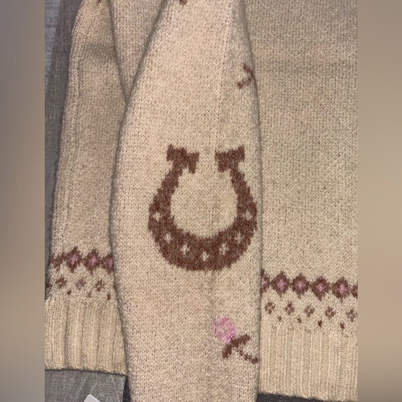 🐴VIRAL NWT Haute Hippie Horse, Equestrian Knit Cardigan - Picture 5 of 7